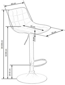 Scaun de bar Kinsley, galben