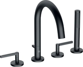 Baterie cada - dus Kludi Nova Fonte Puristic cu 4 piese negru mat