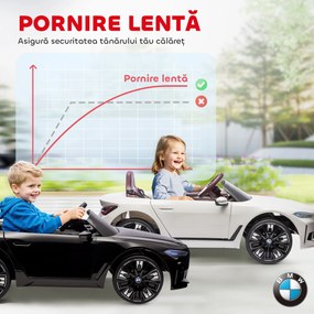Mașină electrică pentru copii 3-8 ani cu licență BMW cu telecomandă, claxon și faruri, 115x67x45cm negru-roșu-albastru deschis HOMCOM | Aosom Romania