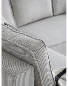 Colțar alb extensibil cu tapițerie din catifea reiată (cu colț pe partea stângă /în formă de "U") Brave Dave – Miuform