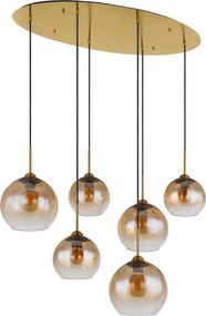 Globo 15788-6H - Lustră suspendată pe cablu JAMESSA 6xE27/60W/230V alamă