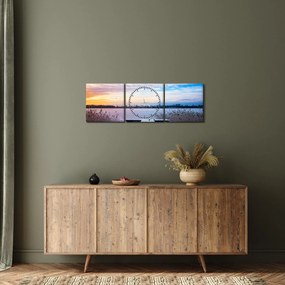 Tablou - Lac înghețat, Ełk, Mazury, Polonia (cu ceas) (90x30 cm)