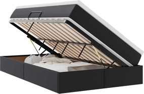 vidaXL Pat cu saltea și spațiu de depozitare Negru 120 x 190 cm