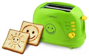 Prajitor de paine Esperanza EKT003 Smiley, 750W, 2 forme cu zambet, 7 trepte, Verde