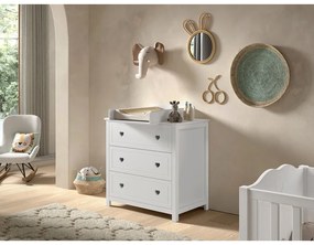 Comodă de copii albă cu masă de schimbat 90x103x73 cm Amori – Vipack