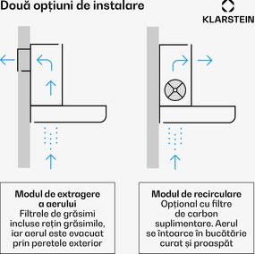 Klarstein Vinea, hotă incorporabilă, construcție plată, 60 cm, argintiu