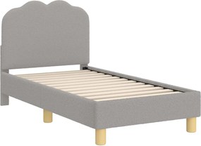 vidaXL Cadru de pat pentru copii cu spătar Gri deschis 70 x 140 cm