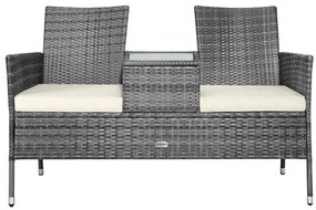 Deuba Banca ratan de gradina 143x55x88cm - gri