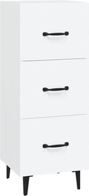 vidaXL Servantă, alb, 34,5x34x90 cm, lemn compozit