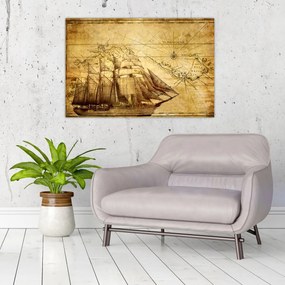 Tablou - Harta veche (90x60 cm)