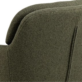 Scaun de sufragerie kaki cu cotiere tapițat Dora – Actona