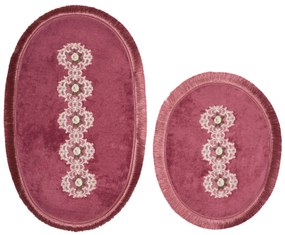 Set covorase de baie 2 piese, Alanur Home, ALN_E4_806, Poliester, Fucsia