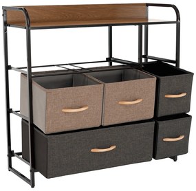 Comodă cu sertare din material textil HAZEL TIP 3,maro, XL