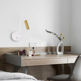 Lampă flexibilă dimabilă de perete Brilagi MAYA 1xG9/4W/230V alb/auriu