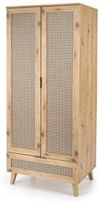 Dulap Borneo S-1 stejar artizan/negru H200 cm