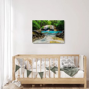 Tablou pe sticlă cu cascade (70x50 cm)