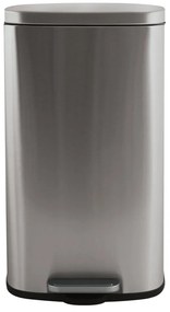 Coș de gunoi argintiu mat cu pedală din oțel 50 l Akira – Spirella
