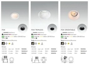 Spot LED dimabil / incastrabil tavan / plafon FOX TRIMLESS alb 5W