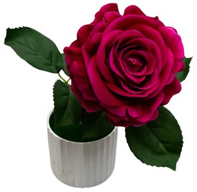 Floare decorativă în ghiveci trandafir roz închis