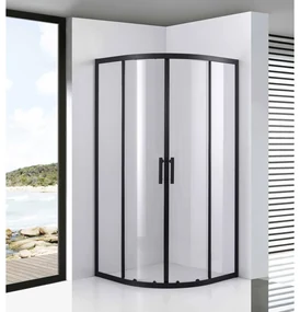 Avignon 6mm Black curbată Cabină de duș 70*70 190cm