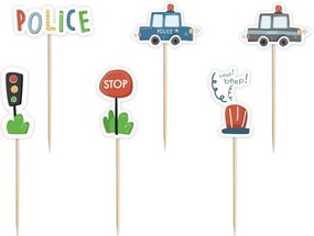 Poliție Beep băț decorativ set de 6