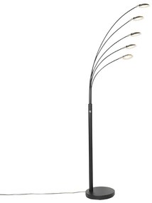 Lampa de podea de design neagră cu LED dimmer cu 5 lumini - Sixties Trento