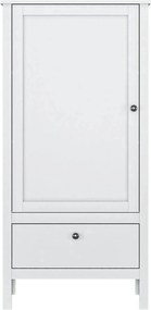 Dulap OLE, alb, PAL laminat, cu o usa si un sertar, 65x37x135 cm