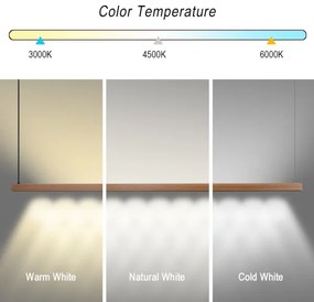 Immax NEO 07305L - Lustră LED dimabilă pe cablu MADEIRA, 44W/230V, Wi-Fi Tuya, 202 cm, stejar