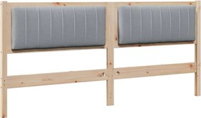 vidaXL Tăblie tapițată cu headboard Maro 180 cm Lemn de pin masiv