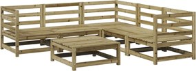 vidaXL Set canapea de grădină, 6 piese, lemn de pin tratat