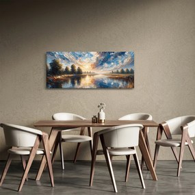 Tablou - Pictură cu soarele deasupra apei (120x50 cm)