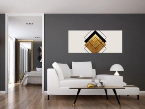 Tablou - Abstracție de aur și alb N⁰1 (120x50 cm)