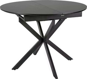Masa extensibila GASTON, negru mat cu efect de marmura, ceramica/metal