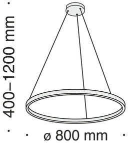 Lustră LED pe cablu Maytoni MOD058PL-L42B3K RIM LED/51W/230V d. 80 cm negru