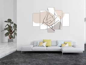 Tablou - Femeie corp linie de artă N⁰1 (150x105 cm)