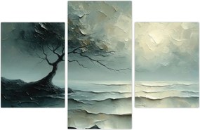 Tablou - pictură în ulei de un copac cu oceanul (90x60 cm)