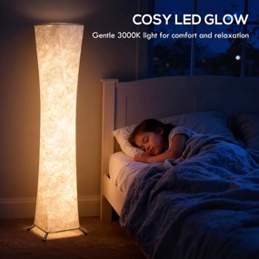 HOMCOM Lampă de Podea Modernă cu Întrerupător de Picior, din Oțel și Plastic, 25x25x129 cm, Alb și Argintiu | Aosom Romania