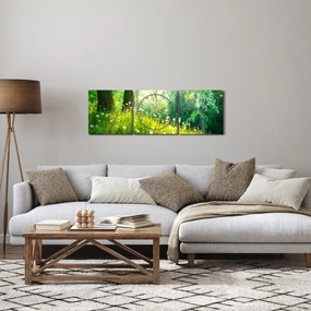 Tablou - Pajiște magică plină de păpădii (cu ceas) (90x30 cm)