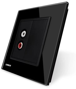 Priza simpla audio Livolo cu rama din sticla