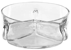 Bol servire Maxy, sticla, compartimentat, 23 cm