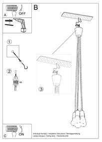 Lustră portocalie ø 25 cm Rene – Nice Lamps