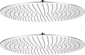 vidaXL Cap de duș tip ploaie, 2 buc., Ø 50 cm, oțel inoxidabil