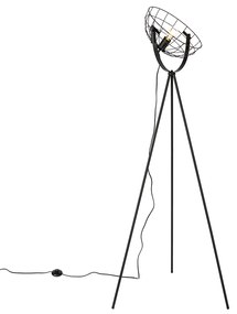 Lampă de podea industrială cu trepied neagră 35 cm reglabilă - Hanze