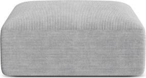 Taburet gri deschis cu tapițerie din catifea reiată Campi – Cosmopolitan Design