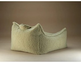 Fotoliu puf pentru copii verde cu tapițerie din țesătură bouclé Chair – Wigiwama