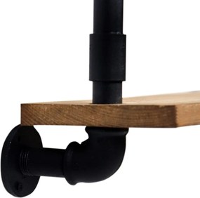 Raft cu 2 polite stil industrial din lemn-metal Homs 50x48x12 cm