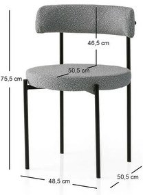 Set de scaune de sufragerie Gini Dark Grey andBlack, 2 buc.