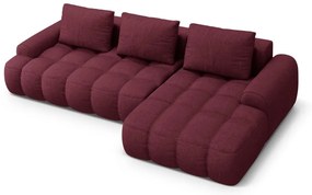 Colțar burgundy extensibil/cu spațiu de depozitare (cu colț pe partea dreaptă/cu șezlong) Linz – Cosmopolitan Design