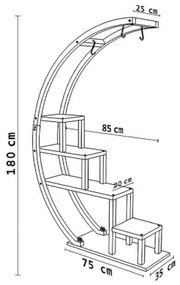 Suport de flori GARDEN 180x85 cm maro/negru