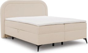 Pat boxspring bej cu spațiu de depozitare 140x200 cm Ornes – Ropez
